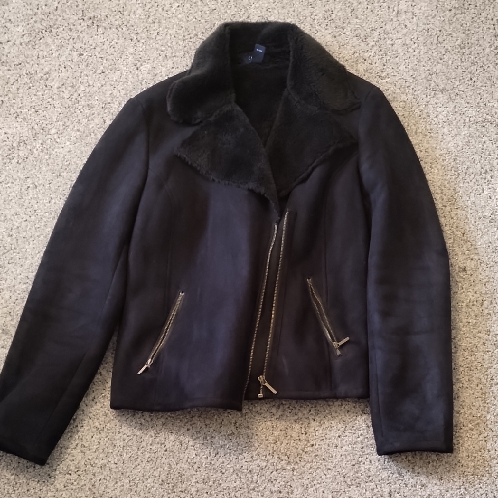 Chaps Women's Black Leather Jacket